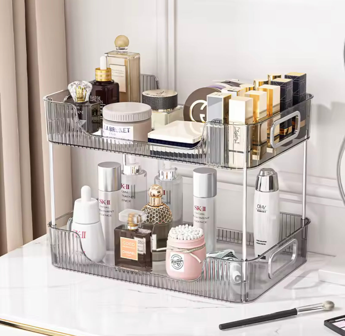 Acrylic Bathroom Organizer Shelf, Transparent Desktop Storage Organizer, Large Capacity Makeup Storage Rack Acrylic Bathroom Organizer Shelf, Transparent Desktop Storage Organizer, Large Capacity Makeup Storage Rack